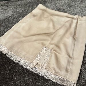 Le Lis satin and lace skirt